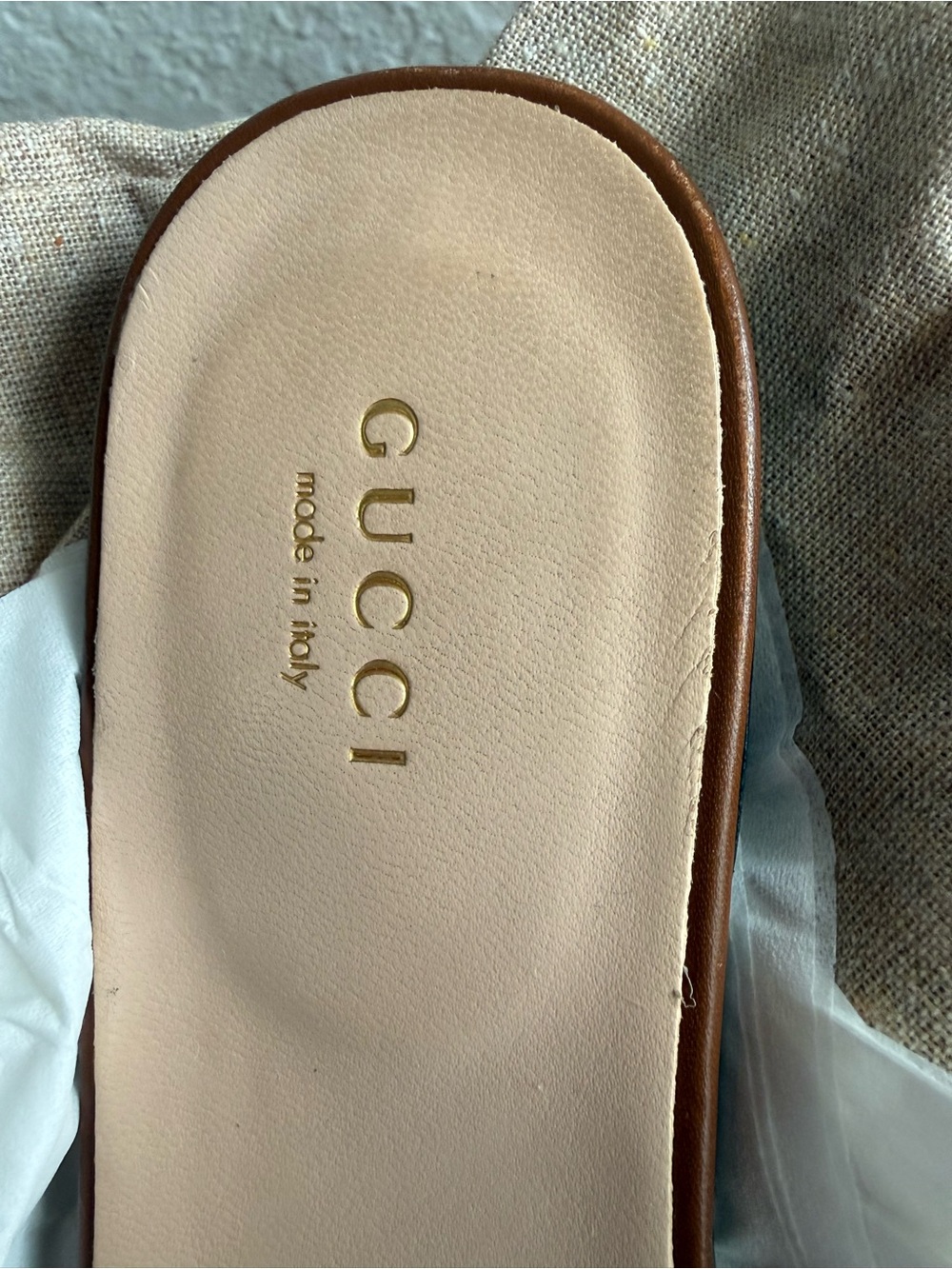 Gucci brown leather GG sandals size 37 NICE and authenticated color Cuir - Picture 12 of 16